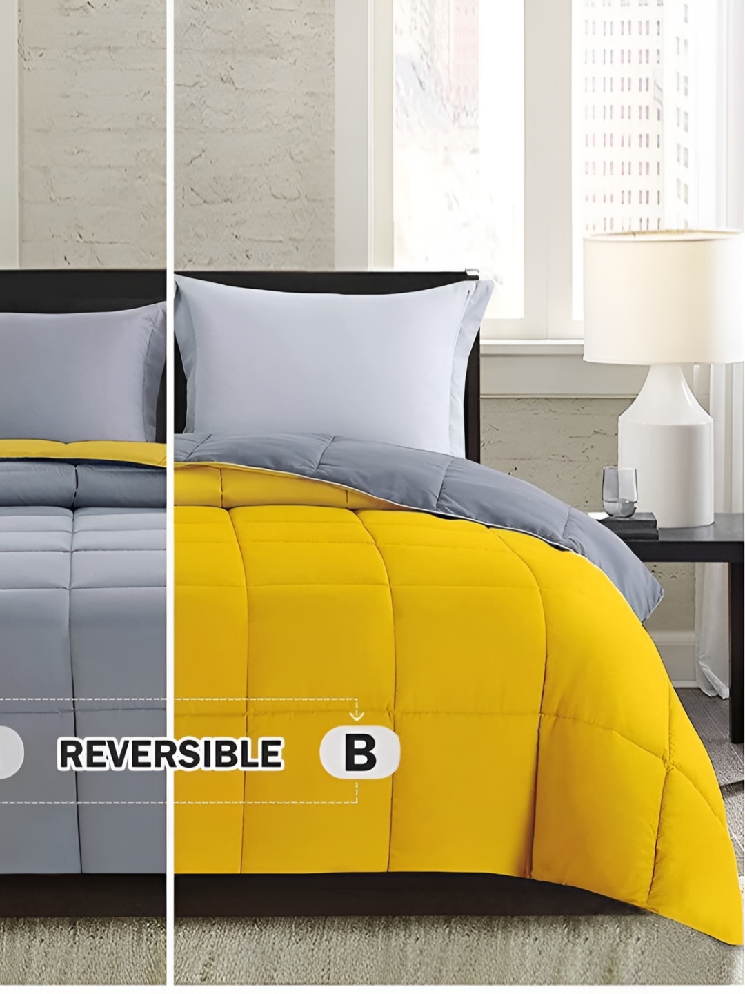 

Comfowell Yellow & Grey Heavy Winter 233 GSM Single Bed Comforter