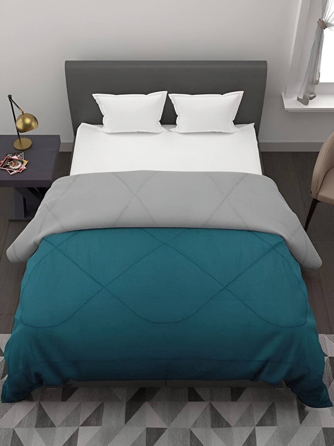 

Comfowell Grey & Blue Heavy Winter 233 GSM Double Bed Comforter