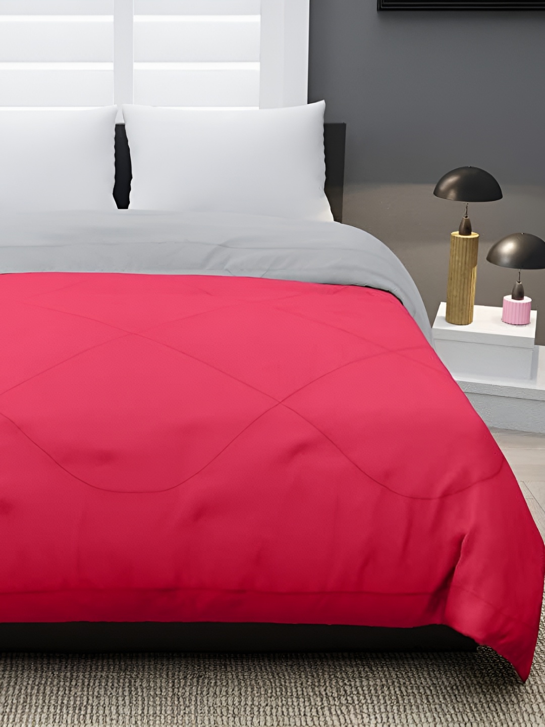 

Comfowell Pink & Grey Heavy Winter 233 GSM Double Bed Comforter