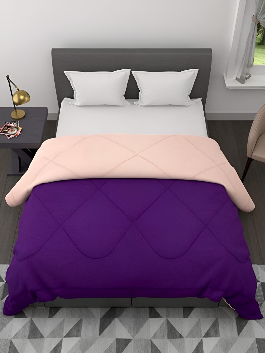 

Comfowell Purple & Peach Coloured Heavy Winter 233 GSM Single Bed Comforter