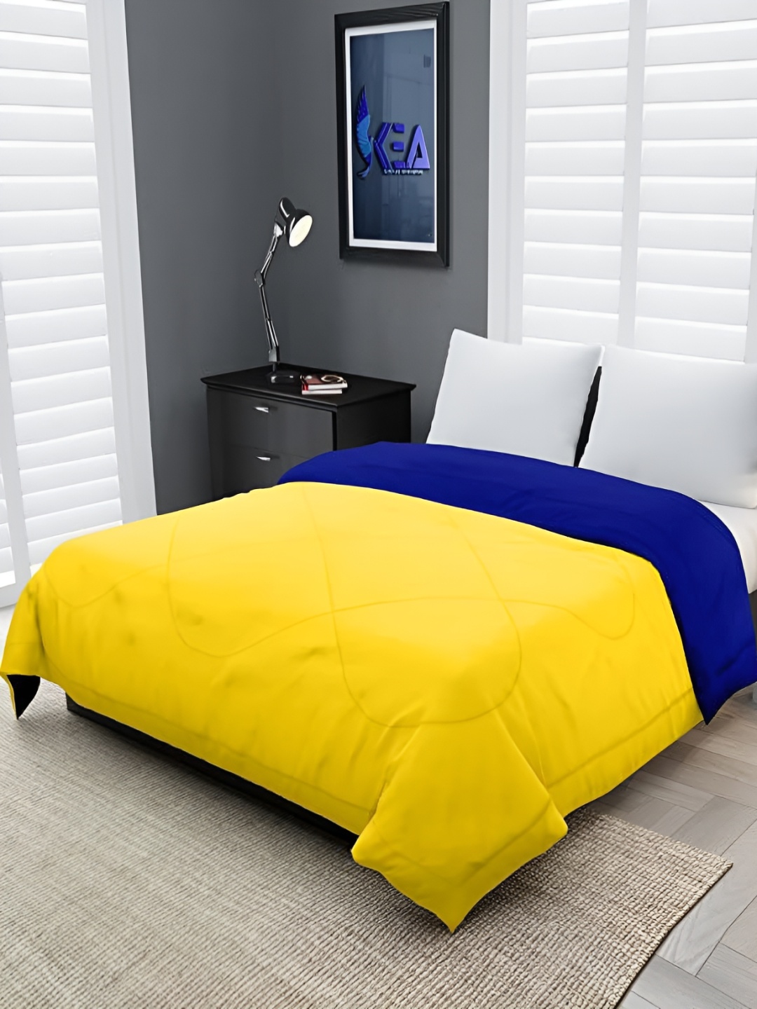 

Comfowell Blue & Yellow Heavy Winter 233 GSM Double Bed Comforter