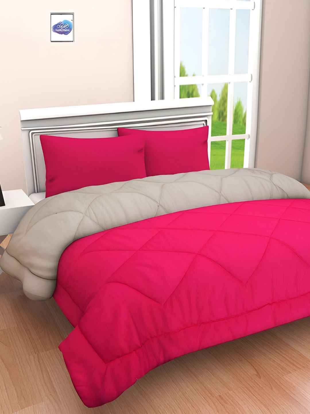 

Comfowell Pink & Grey Mild Winter 110 GSM Double Bed Comforter