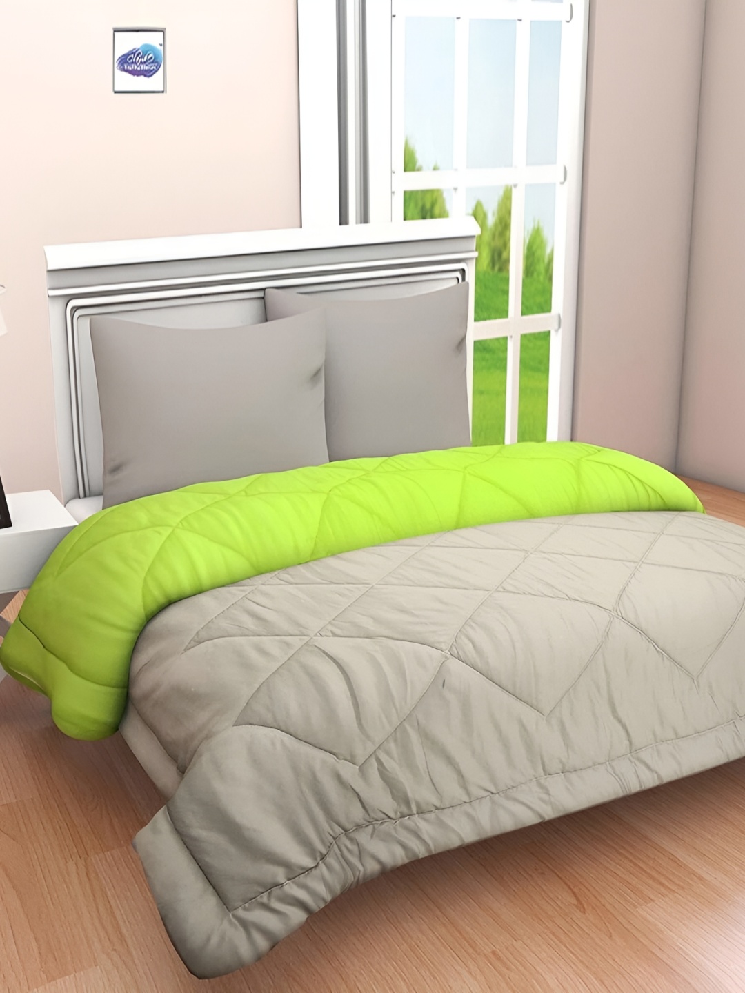 

Comfowell Green & Grey Checked Heavy Winter 233 GSM Double Bed Comforter