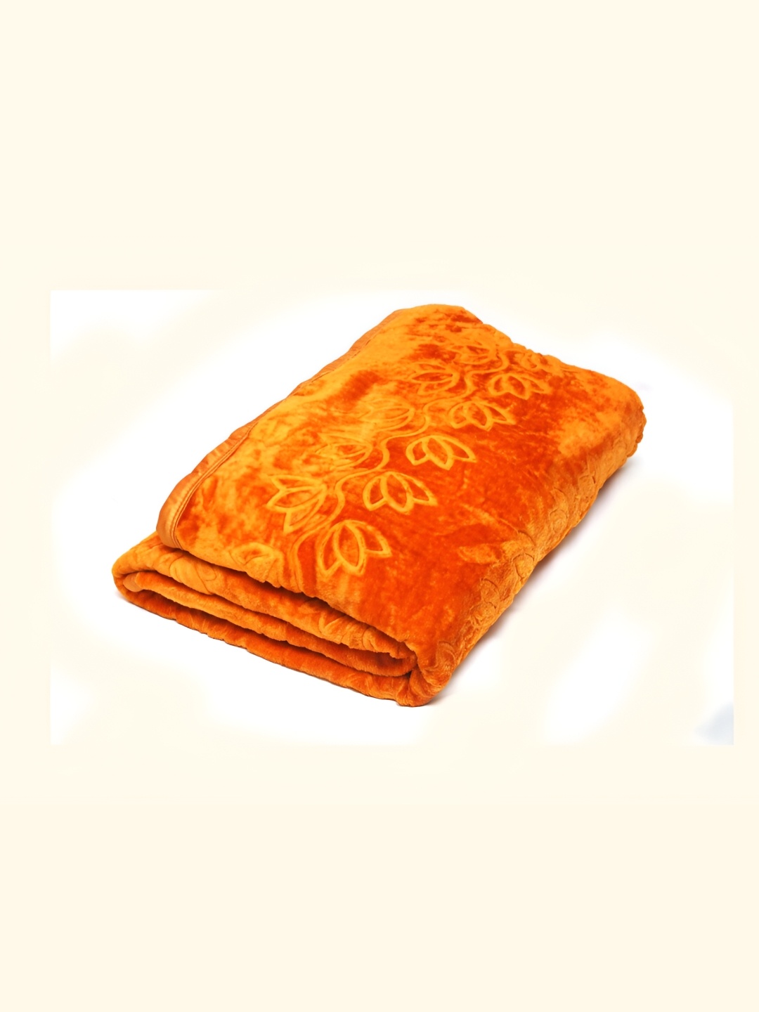 

Comfowell Orange Floral Heavy Winter 500 GSM Single Bed Blanket
