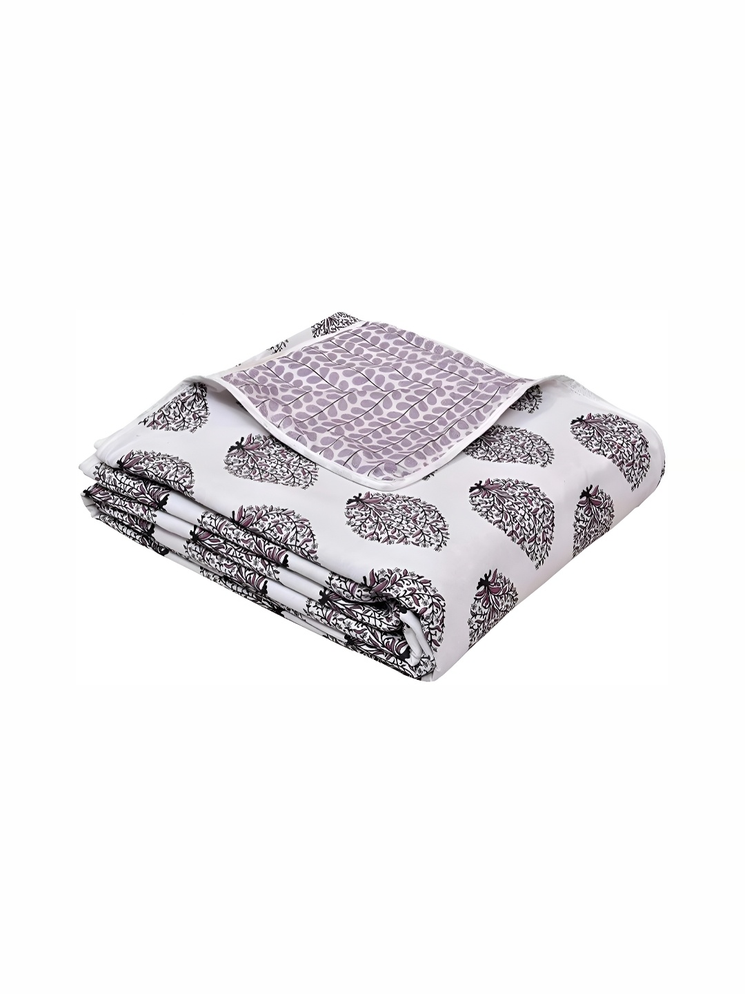 

Comfowell White & Purple AC Room 110 GSM Double Bed Dohar