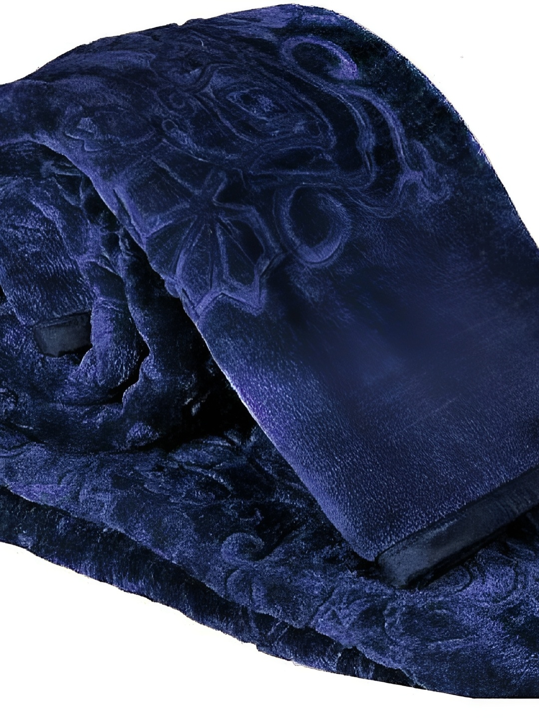 

Comfowell Navy Blue Floral Fur Heavy Winter 500 GSM Single Bed Blanket