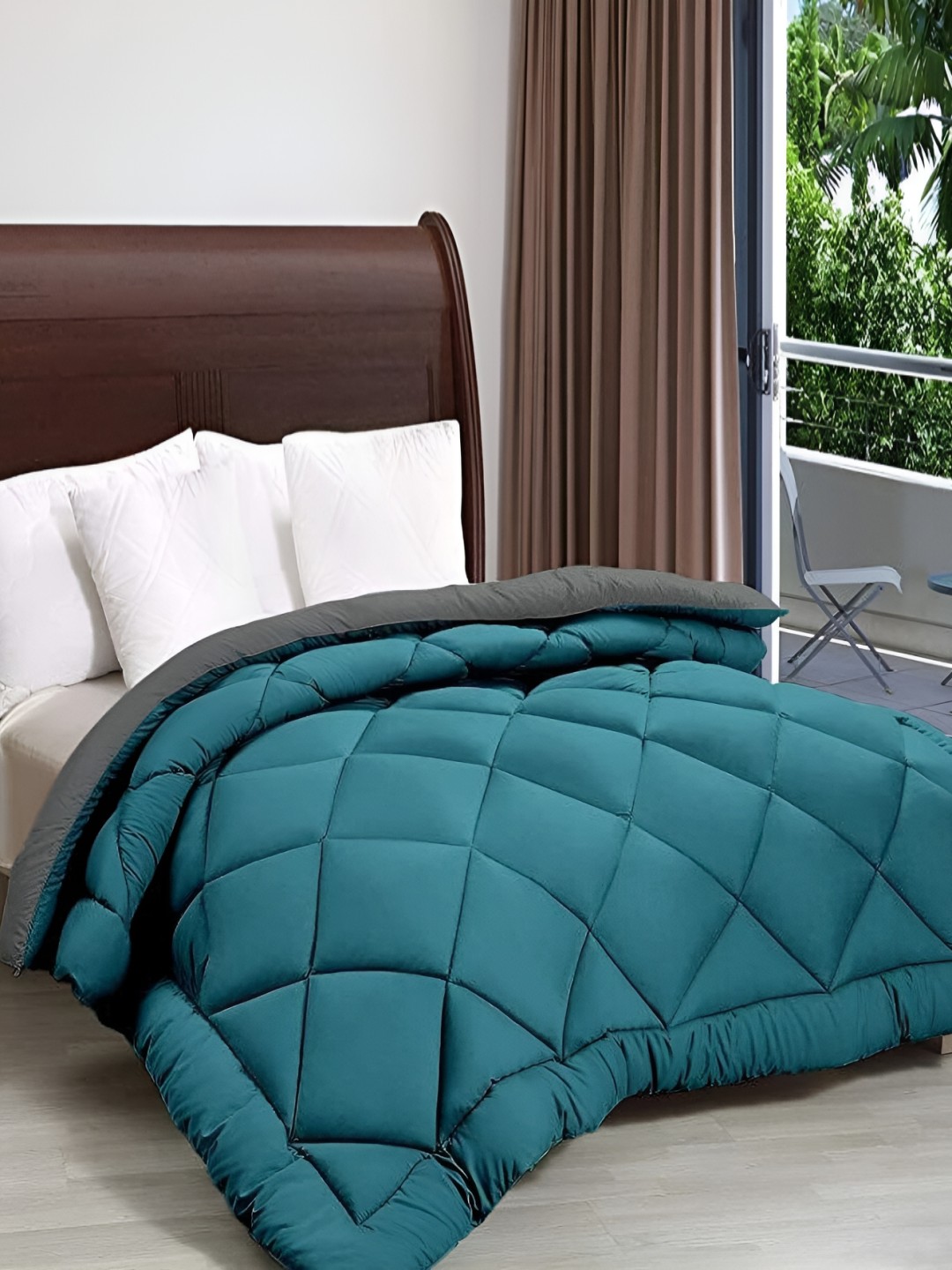 

Comfowell Grey & Teal Heavy Winter 233 GSM Double Bed Comforter