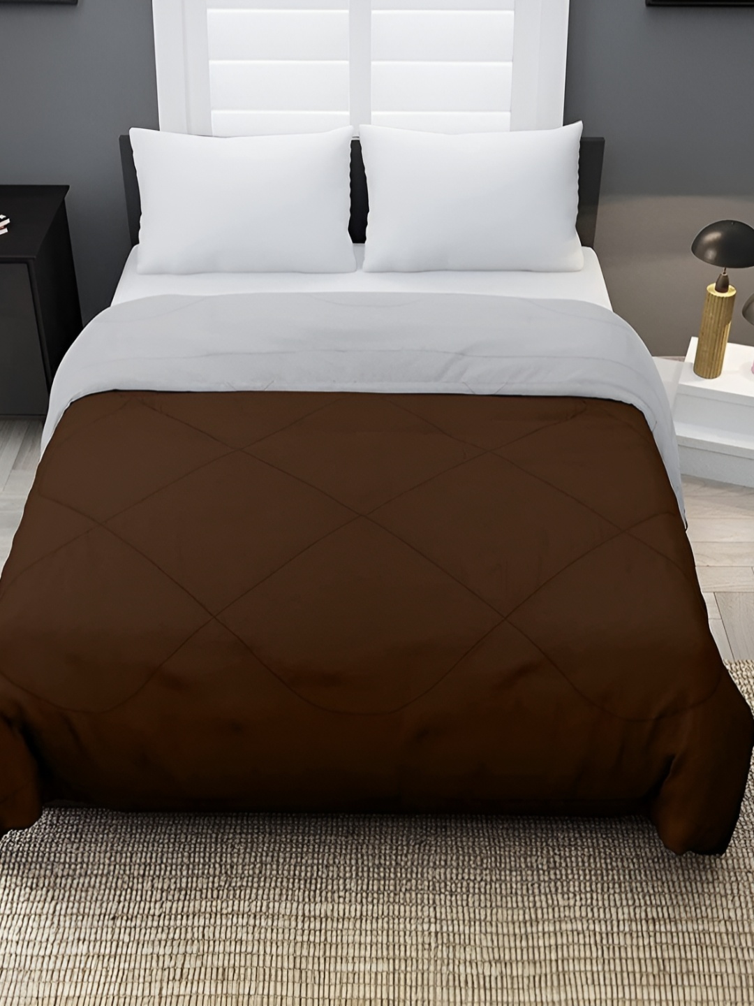 

Comfowell Brown & Green Heavy Winter 233 GSM Single Bed Quilt