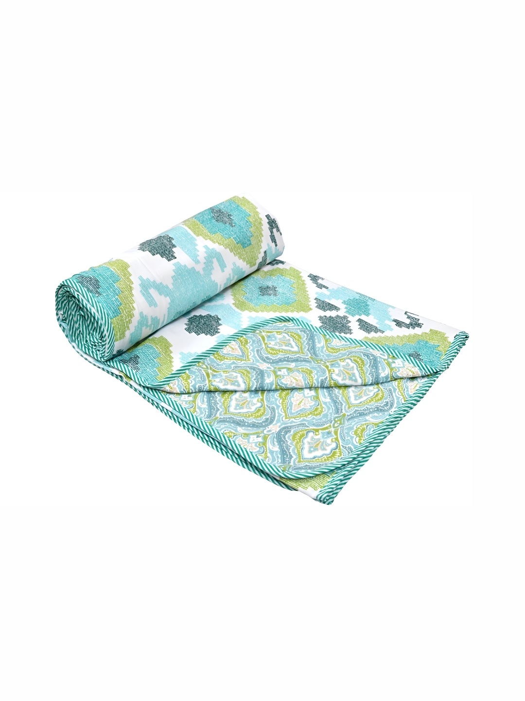 

Comfowell Green & White AC Room 150 GSM Single Bed Dohar