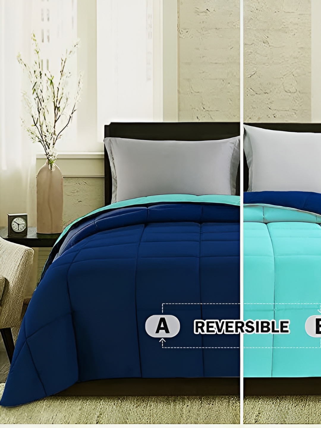 

Comfowell Sea Green & Blue Heavy Winter 233 GSM Double Bed Comforter