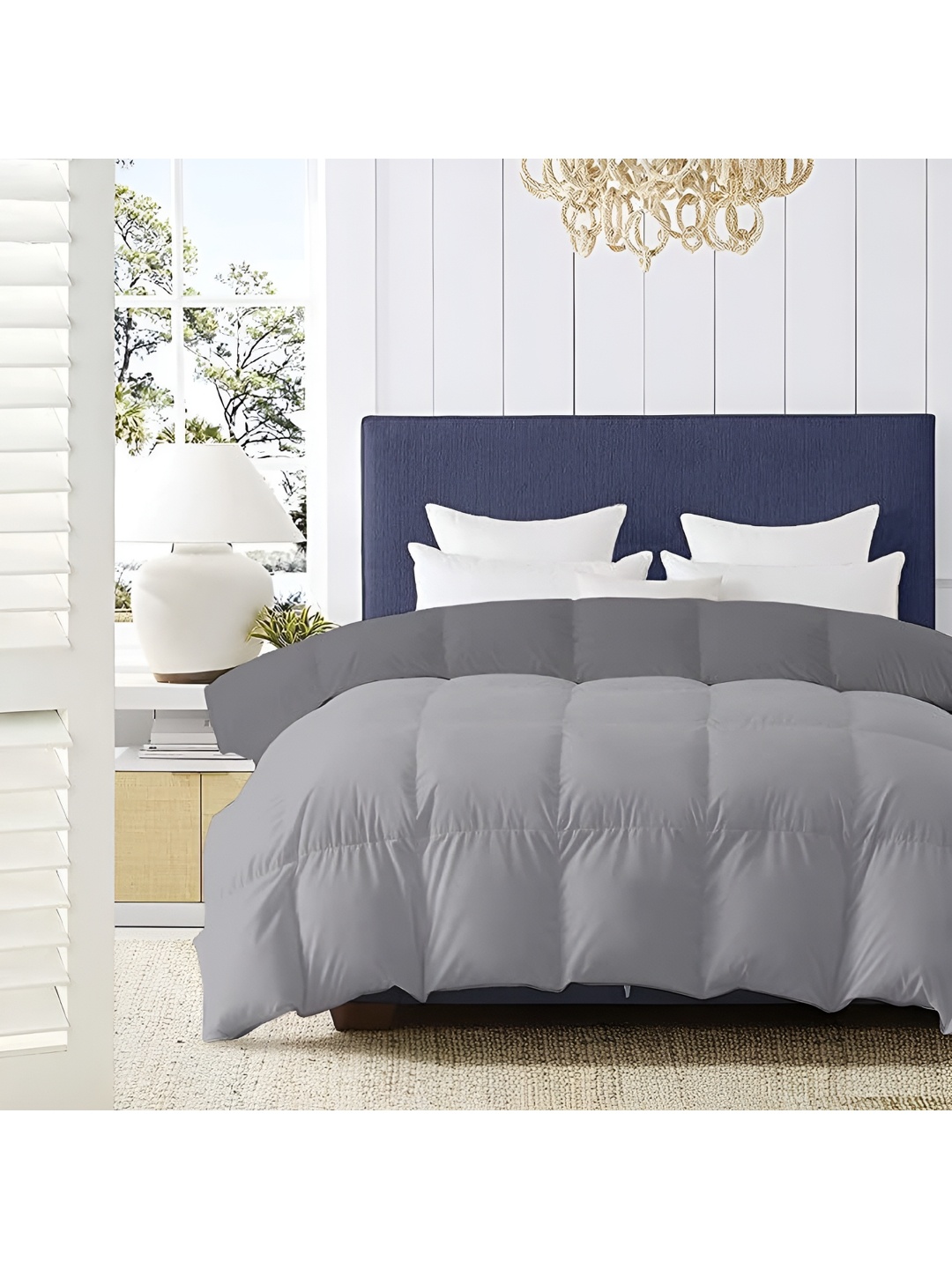 

Comfowell Grey Checked Heavy Winter 233 GSM Double Bed Comforter