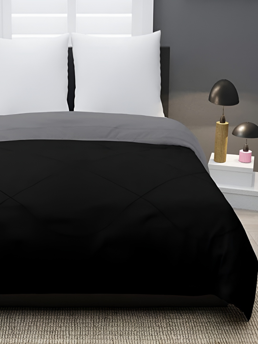 

Comfowell Black & Grey Heavy Winter 233 GSM Single Bed Comforter