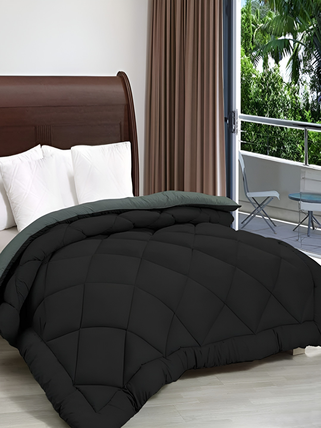 

Comfowell Grey & Black Checked Heavy Winter 233 GSM Double Bed Comforter