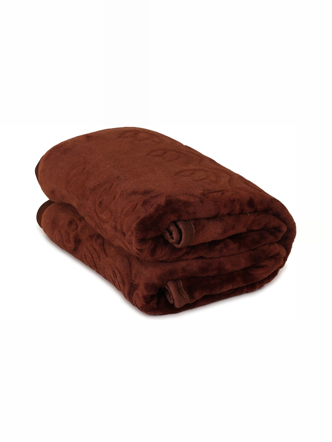 

Comfowell Brown Floral Fur Heavy Winter 500 GSM Double Bed Blanket