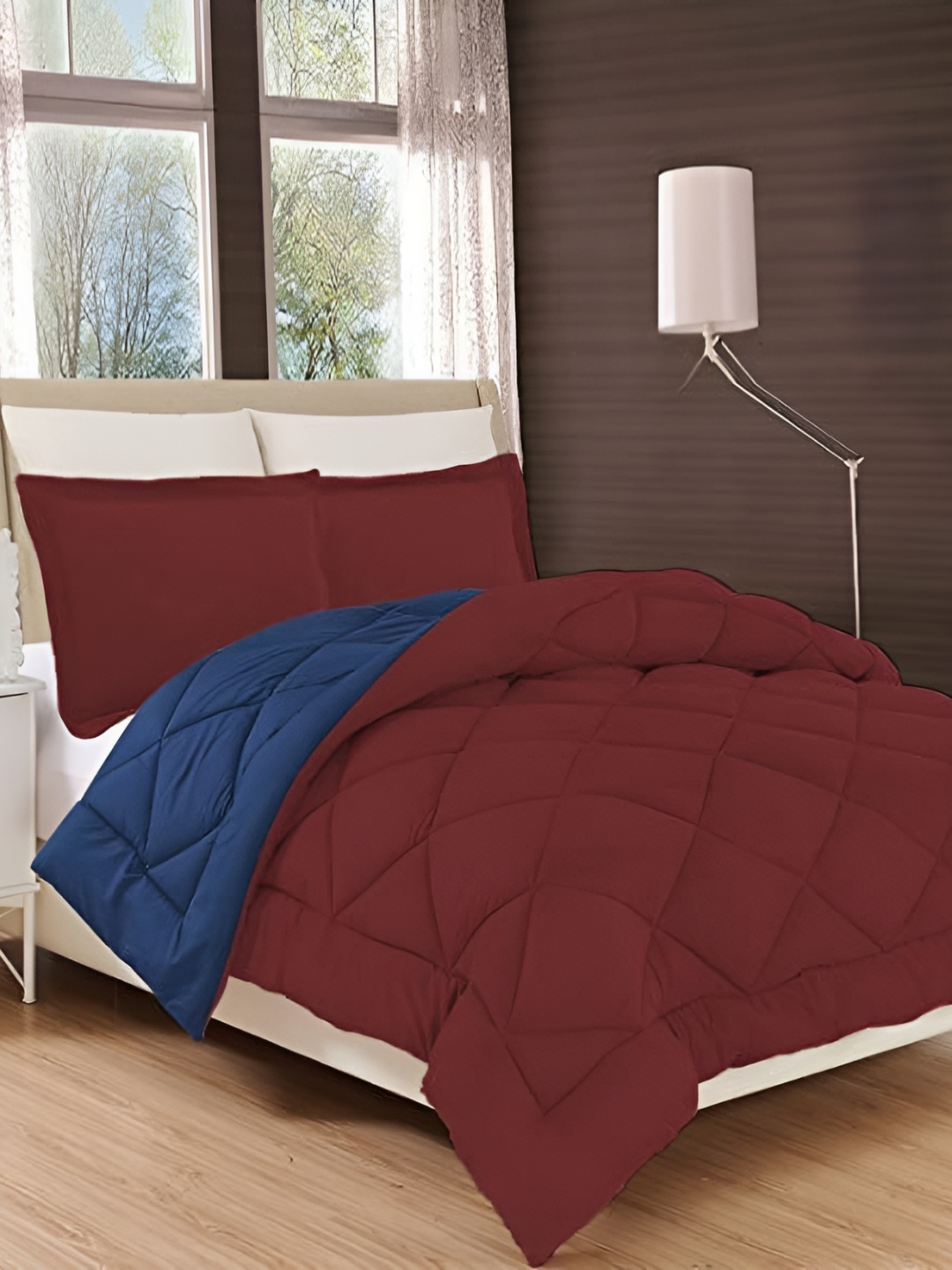 

Comfowell Maroon & Blue Heavy Winter 233 GSM Double Bed Comforter