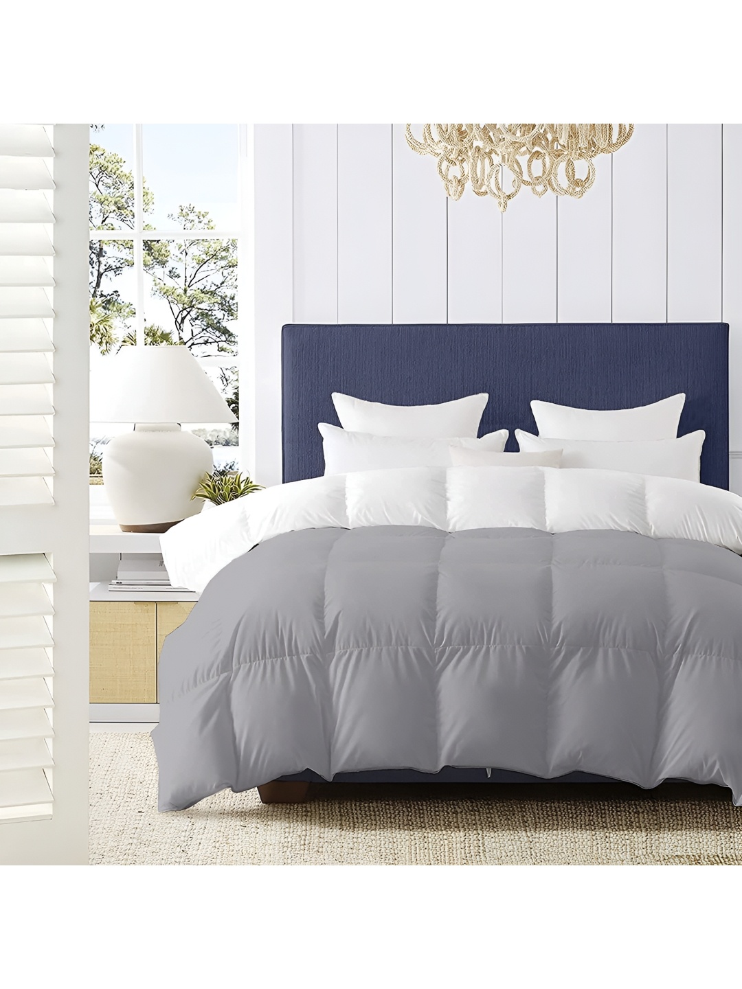 

Comfowell Grey & White Checked Heavy Winter 233 GSM Double Bed Comforter