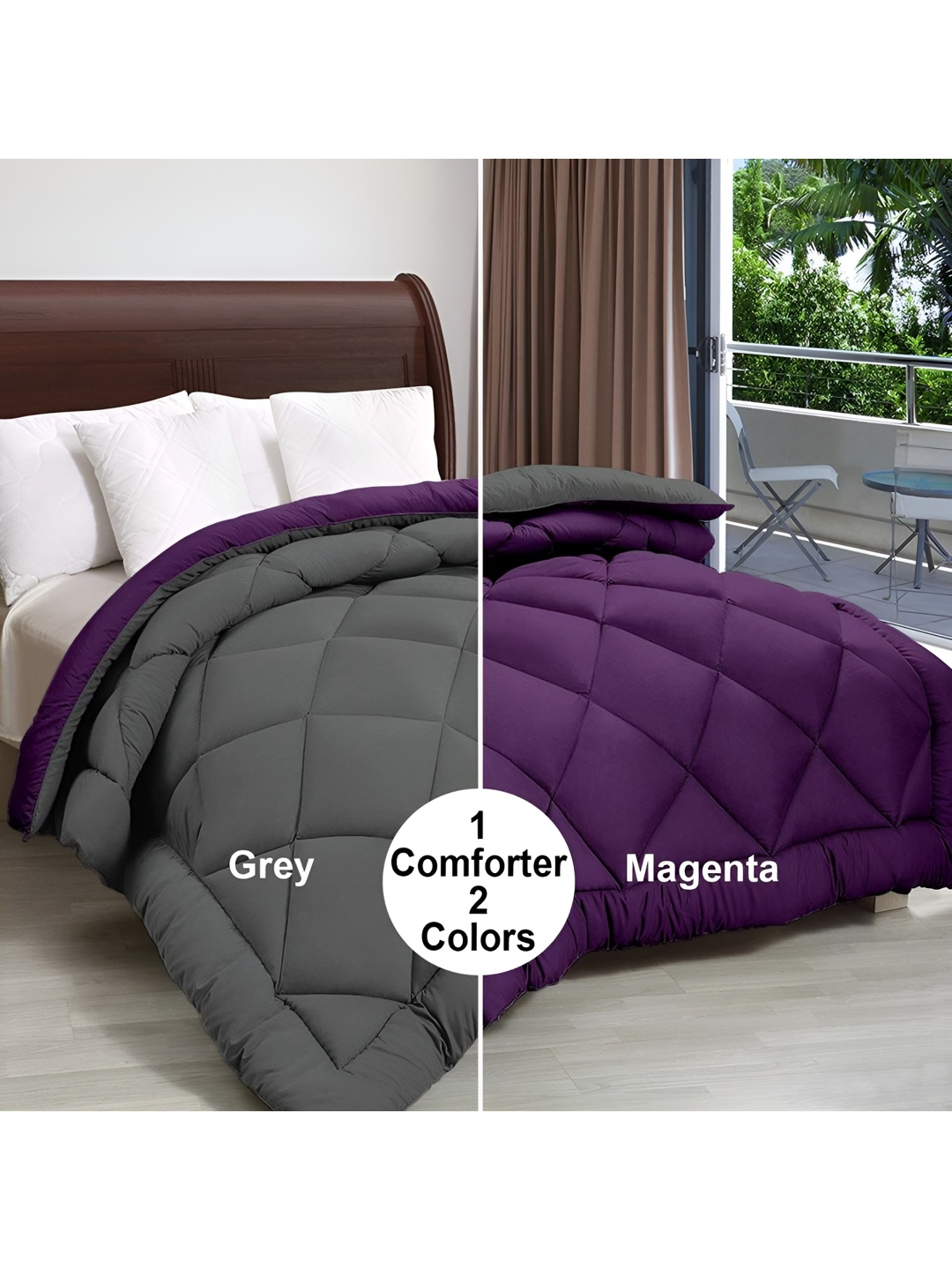

Comfowell Lavender & Grey Microfiber Heavy Winter 233 GSM Double Bed Comforter