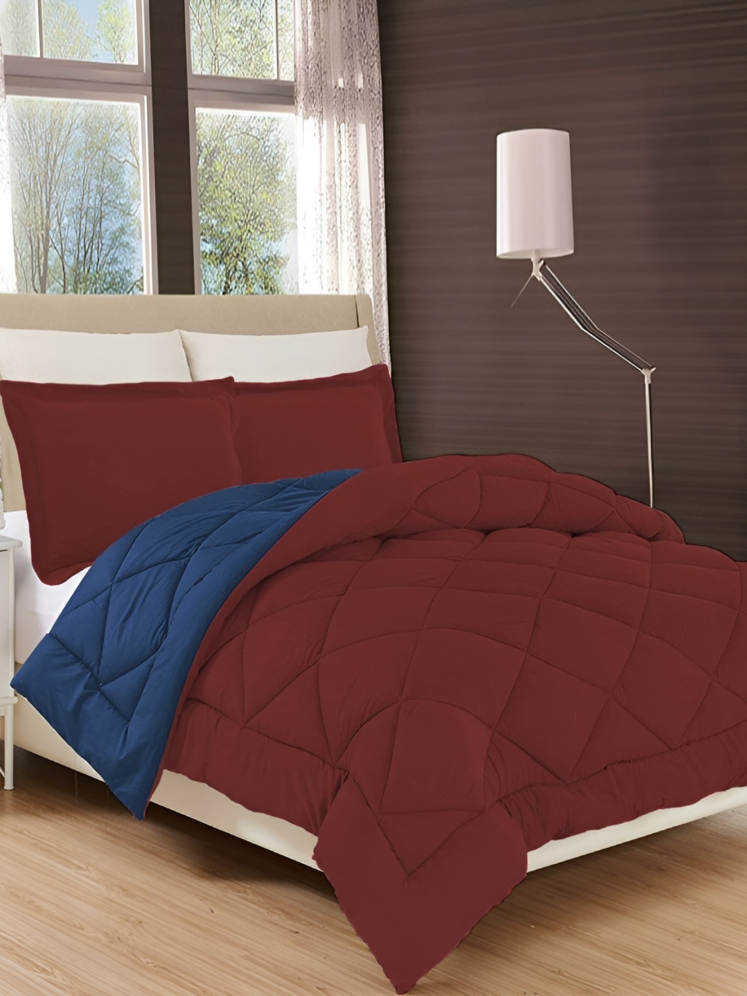 

Comfowell Maroon & Blue Checked Heavy Winter 233 GSM Single Bed Comforter
