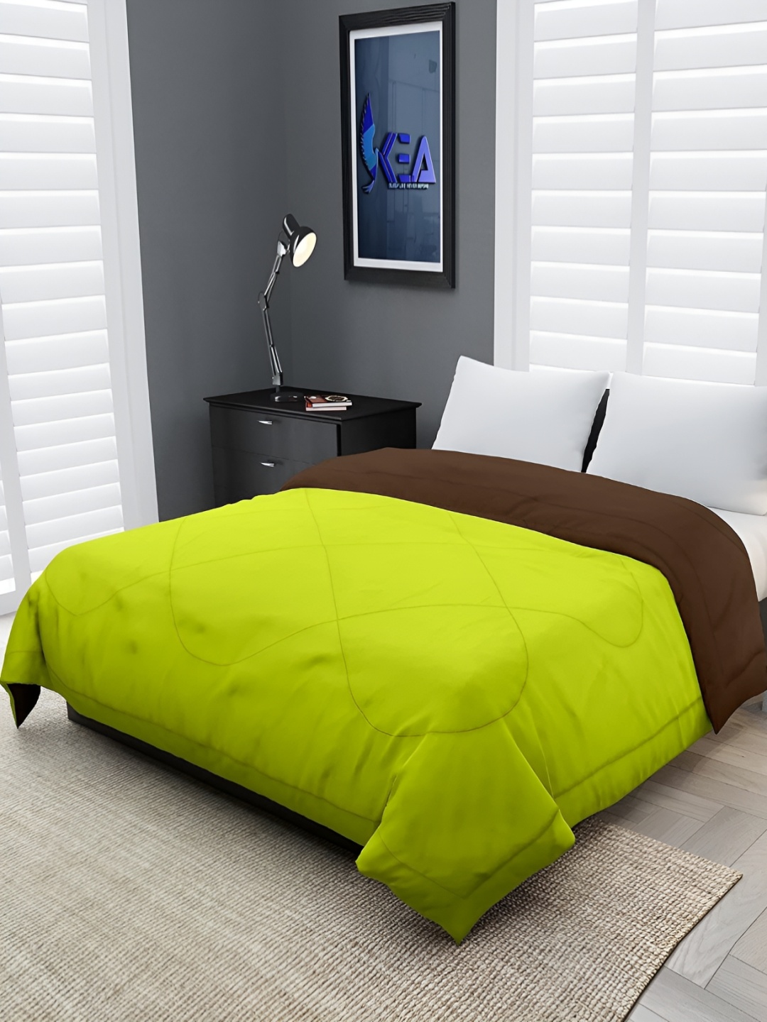 

Comfowell Green & Brown Heavy Winter Single Bed Comforter
