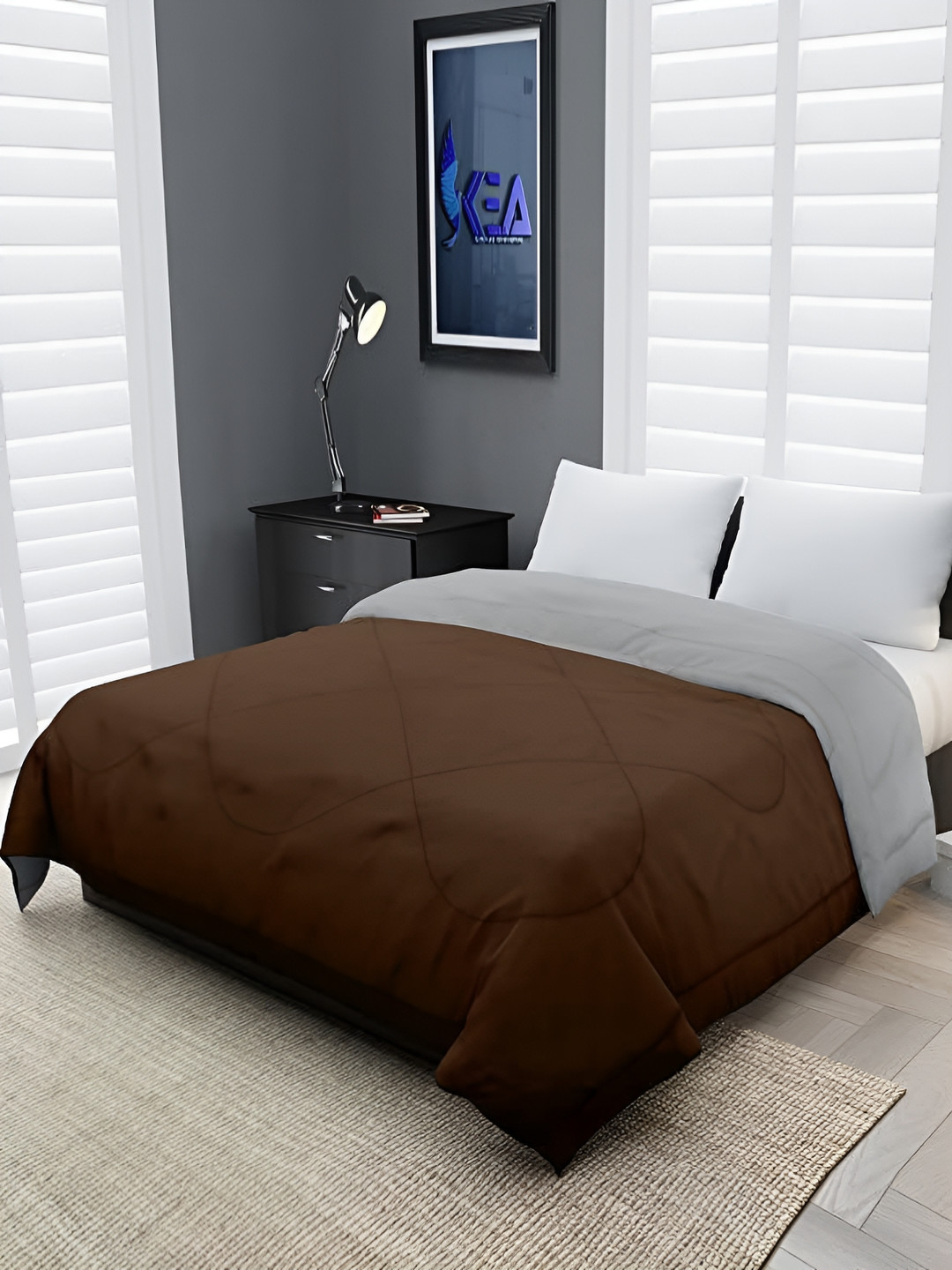 

Comfowell Brown & Grey Heavy Winter 233 GSM Single Bed Comforter
