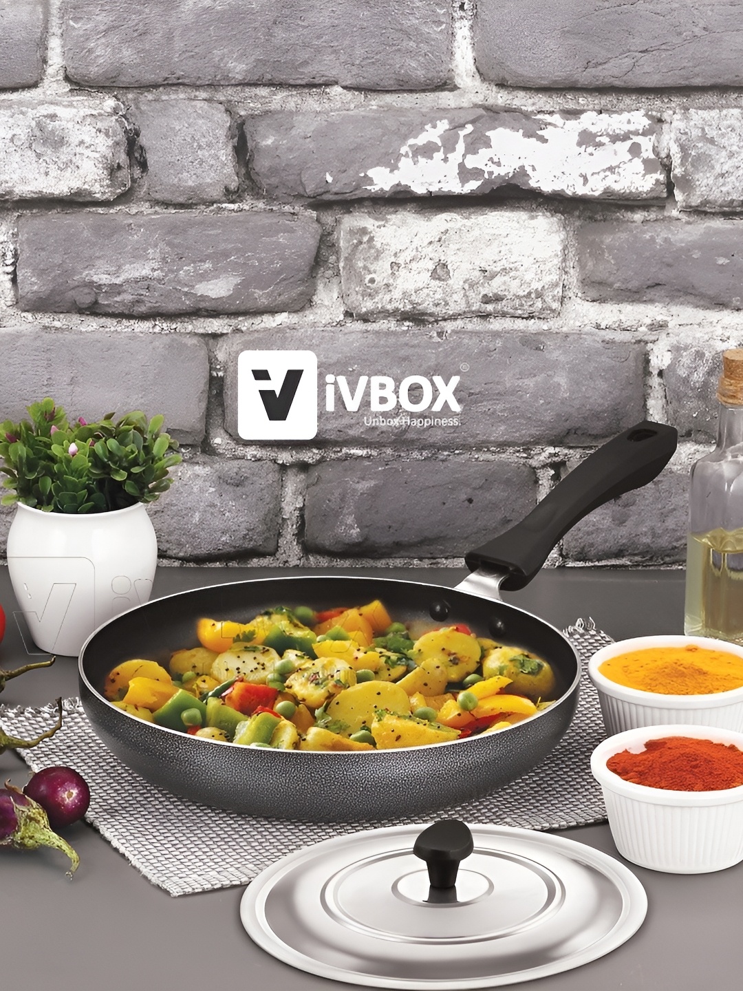 

iVBOX Black Aluminium Dishwasher Safe Frying Pan 2 L