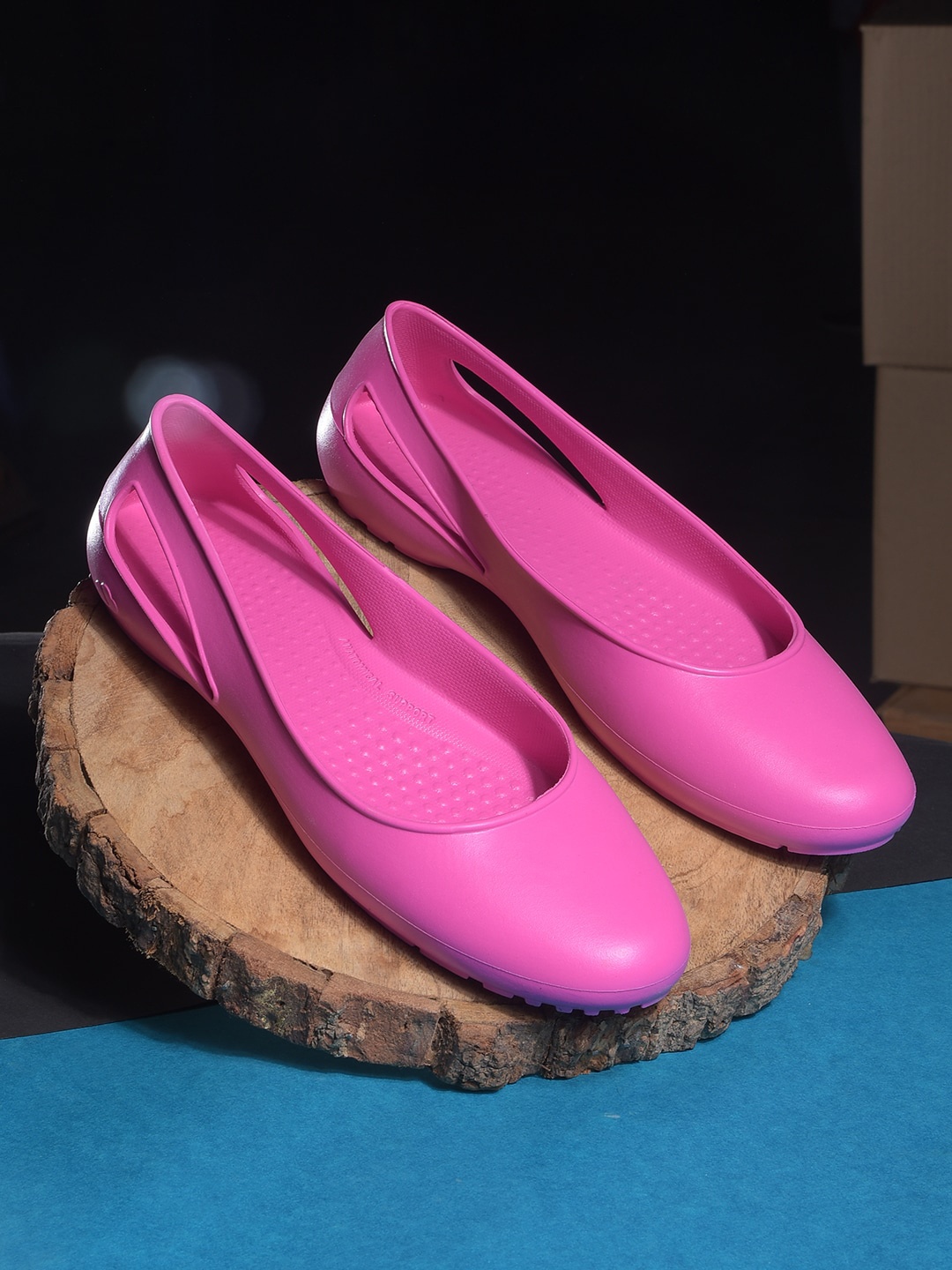 

Floatz Round Toe Rubber Ballerinas, Pink