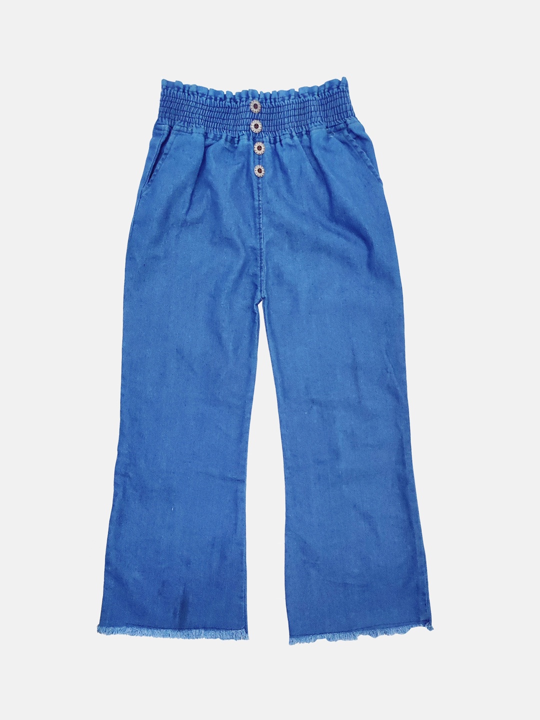 

MANZON Girls Flared Mid-Rise Clean Look Cotton Jeans, Blue