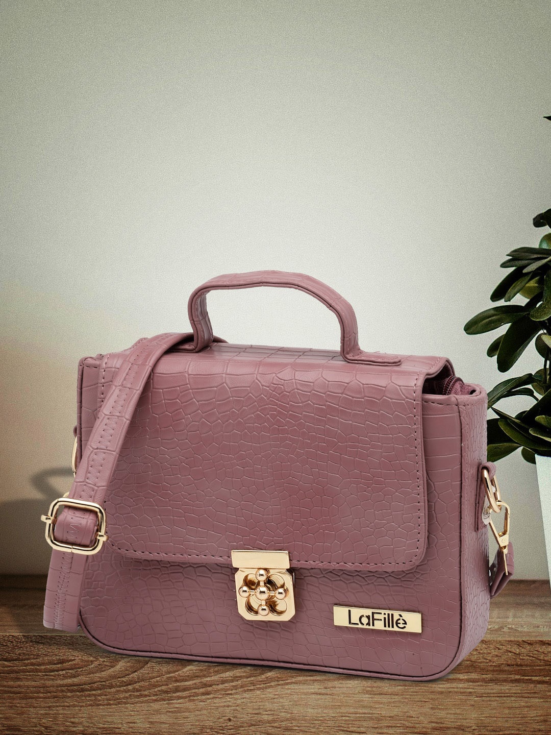 

LaFille PU Structured Satchel Bag, Purple
