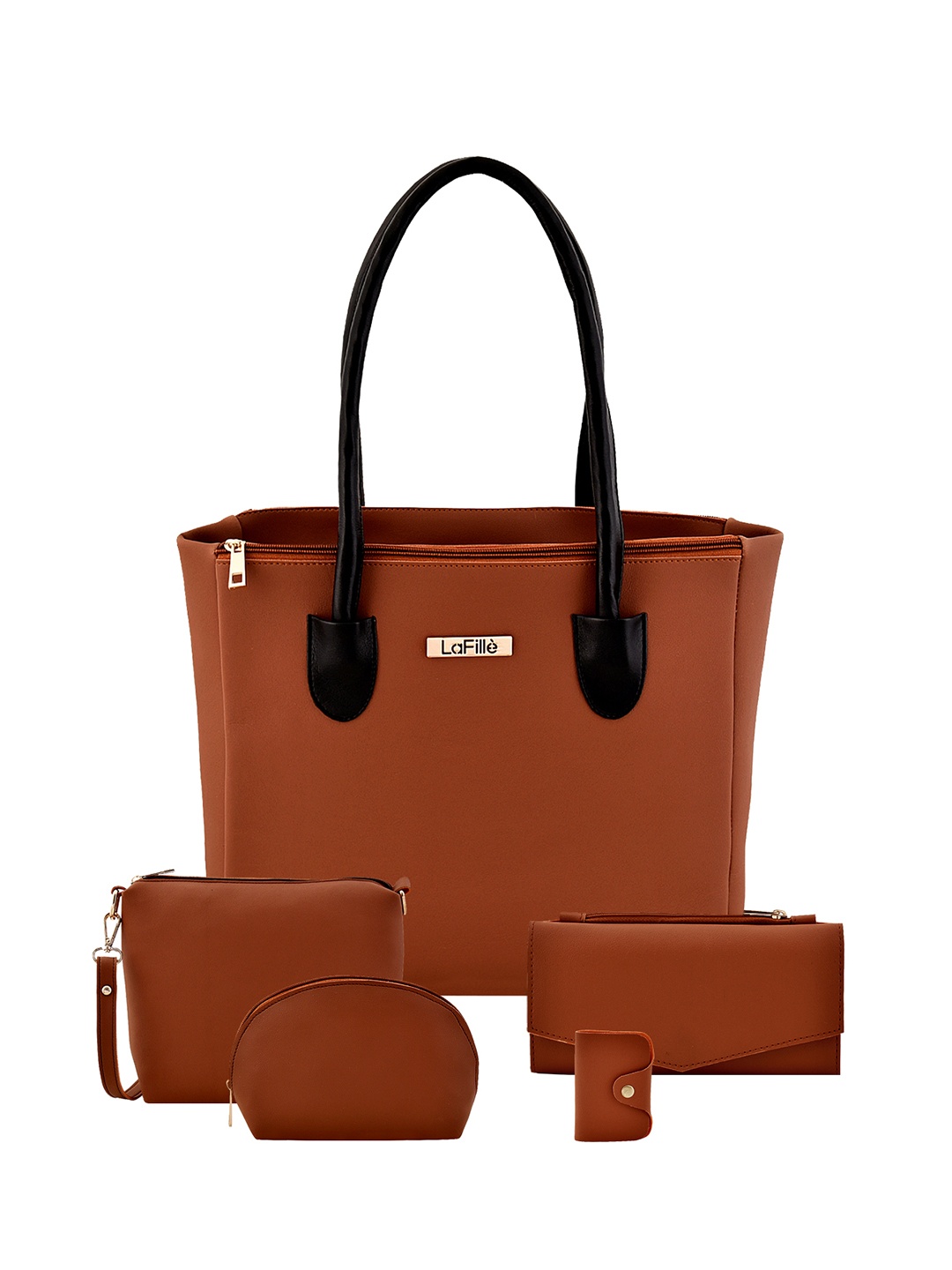 

LaFille Textured PU Structured Satchel Bag, Tan