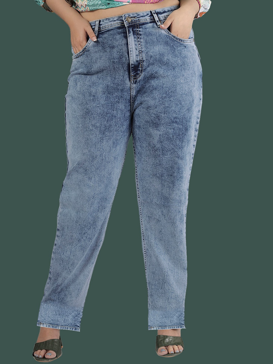 

Turning Blue Women Plus Size Straight Fit Jeans