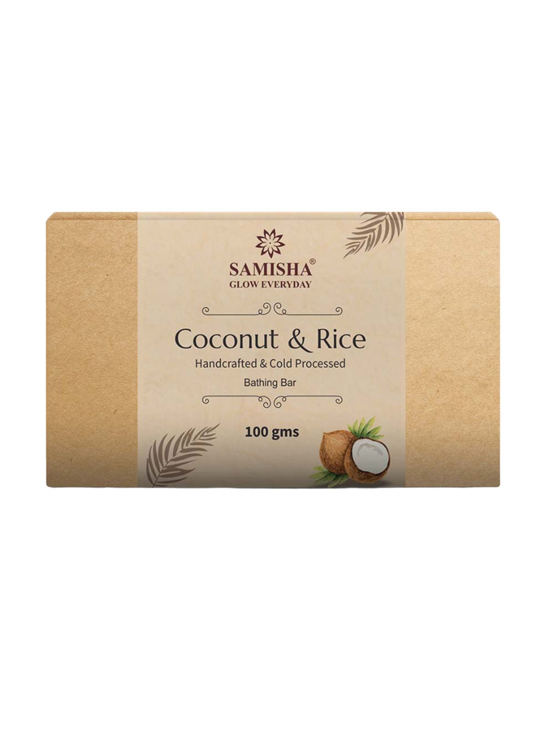 

SAMISHA Coconut & Rice Handcrafted & Cold Processed Bathing Bar - 100 g, Beige