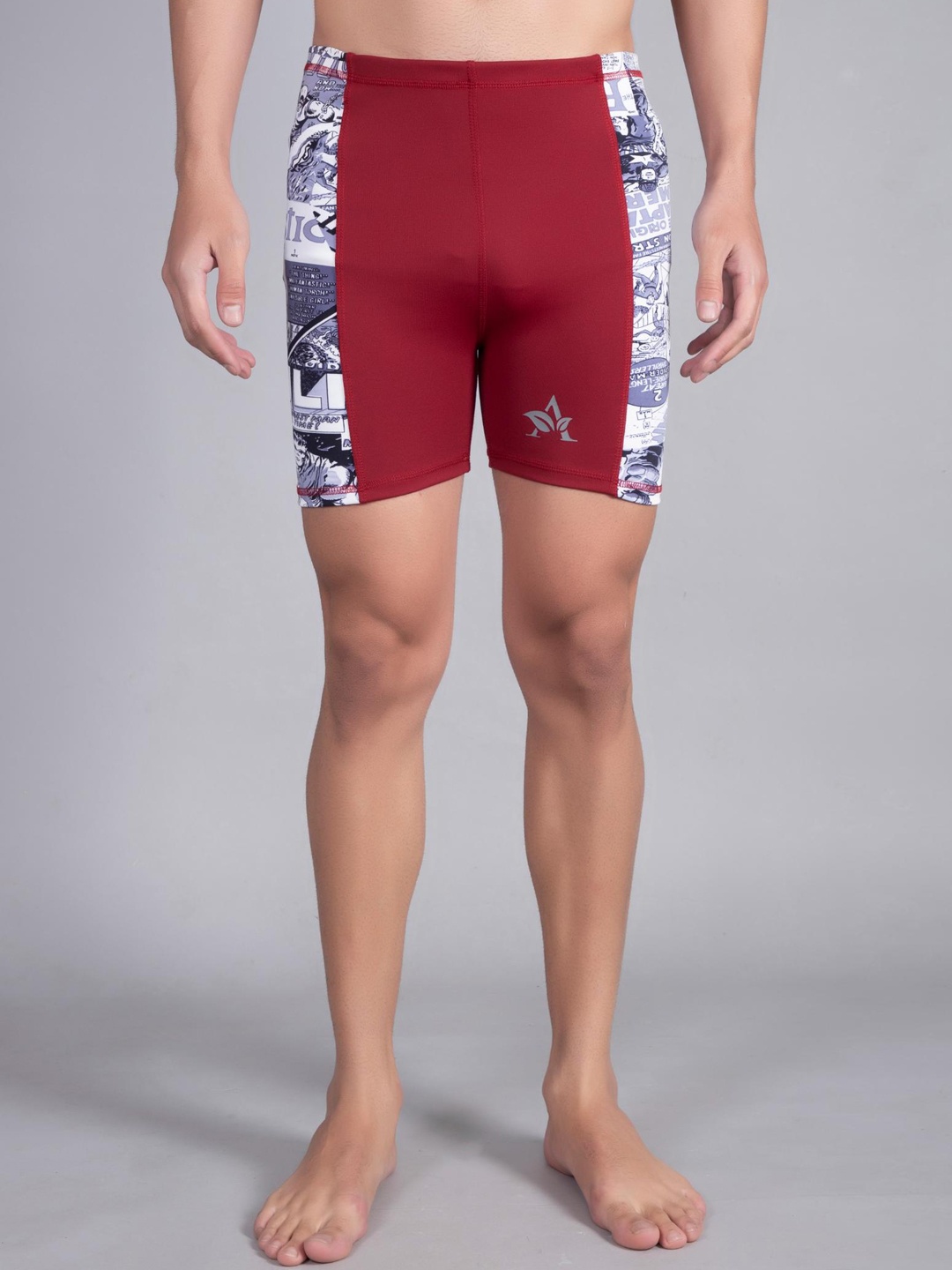 

Apraa & Parma Men Fantastic Four Printed Swim Shorts, Maroon