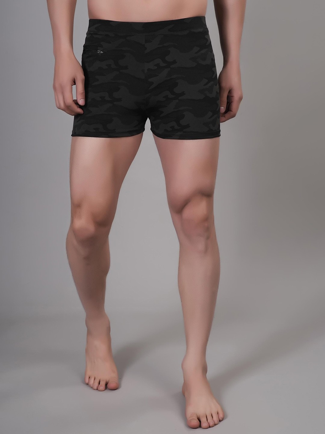 

Apraa & Parma Men Printed Men Elasticated Swim Briefs, Black