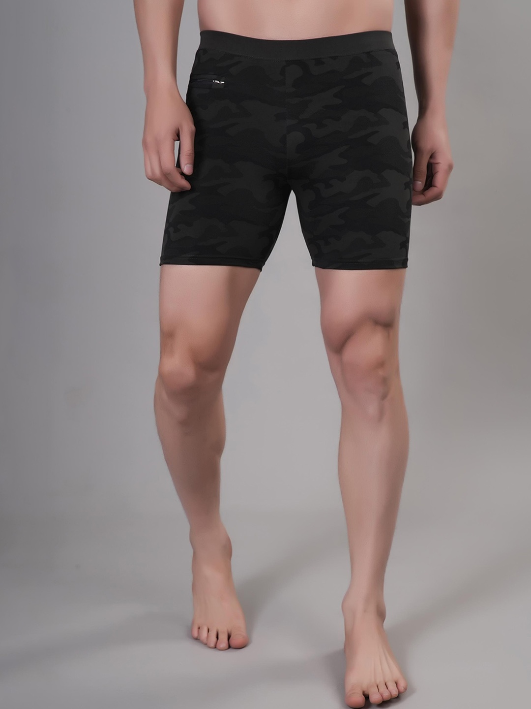 

Apraa & Parma Men Camouflage Printed Swim Shorts, Black