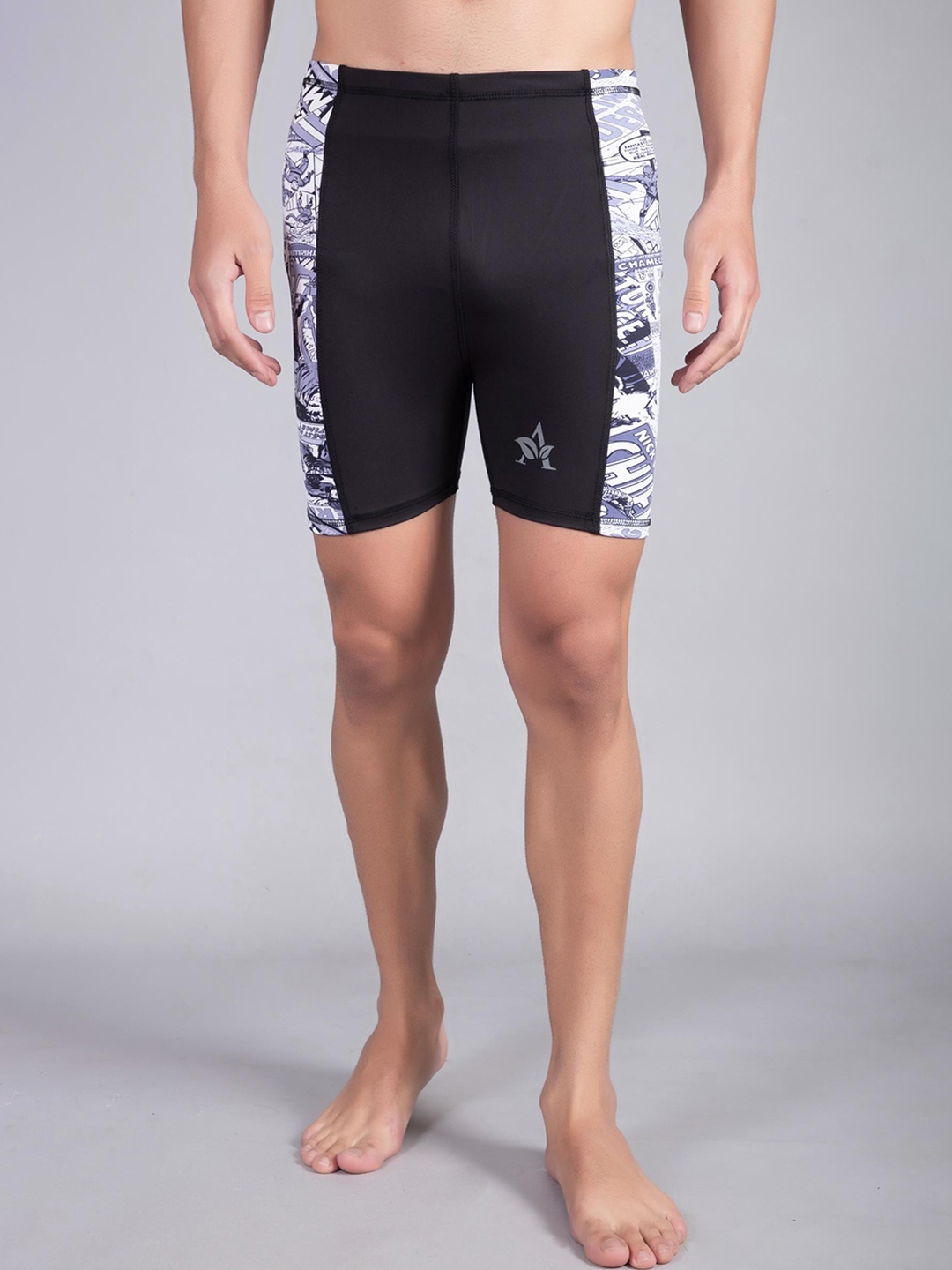 

Apraa & Parma Men Marvel Printed Swim Shorts, Black