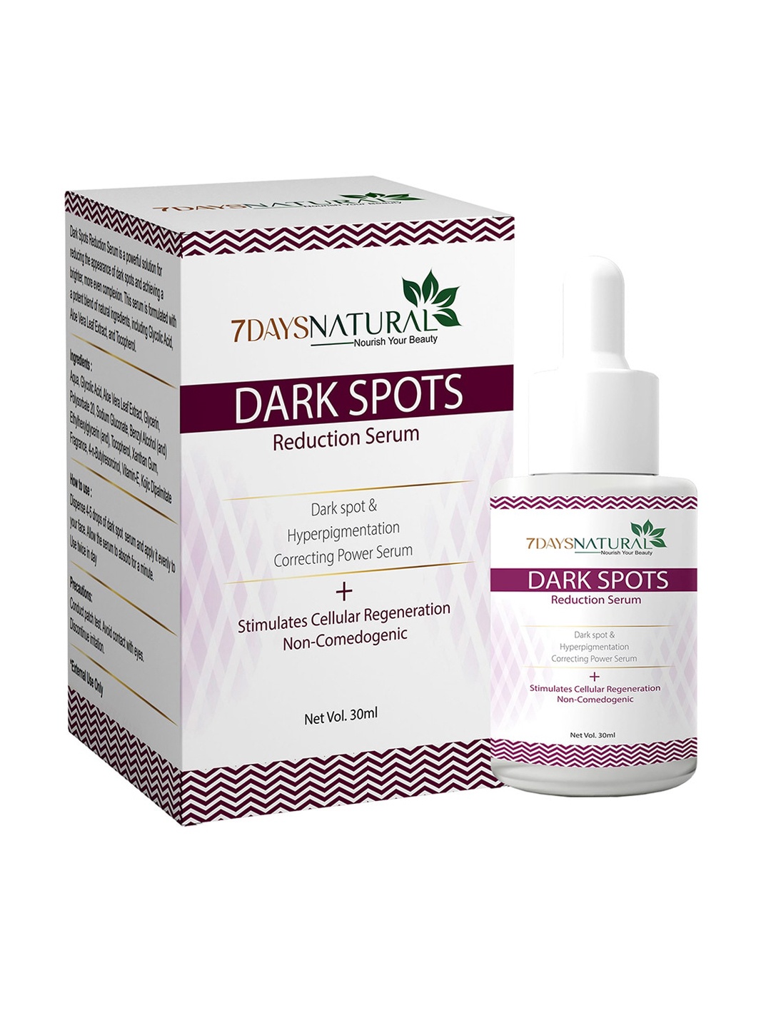

7 DAYS Natural Dark Spots Reduction Serum For Pigmentation - 30ml, White
