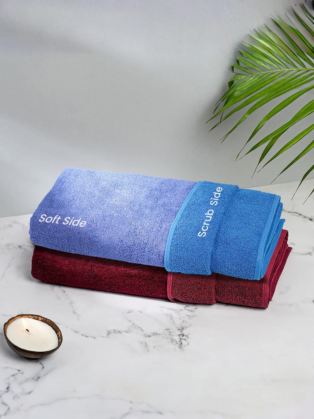 

MUSH Red and Blue 2 Pieces 500 GSM Bath Towels