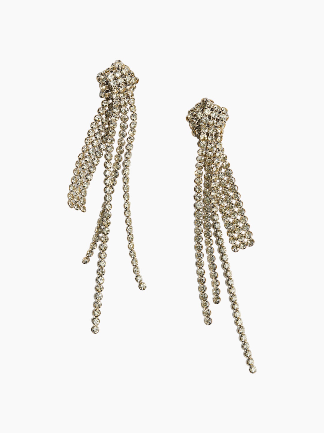 

H&M Rhinestone-Embellished Clip Earrings, Gold