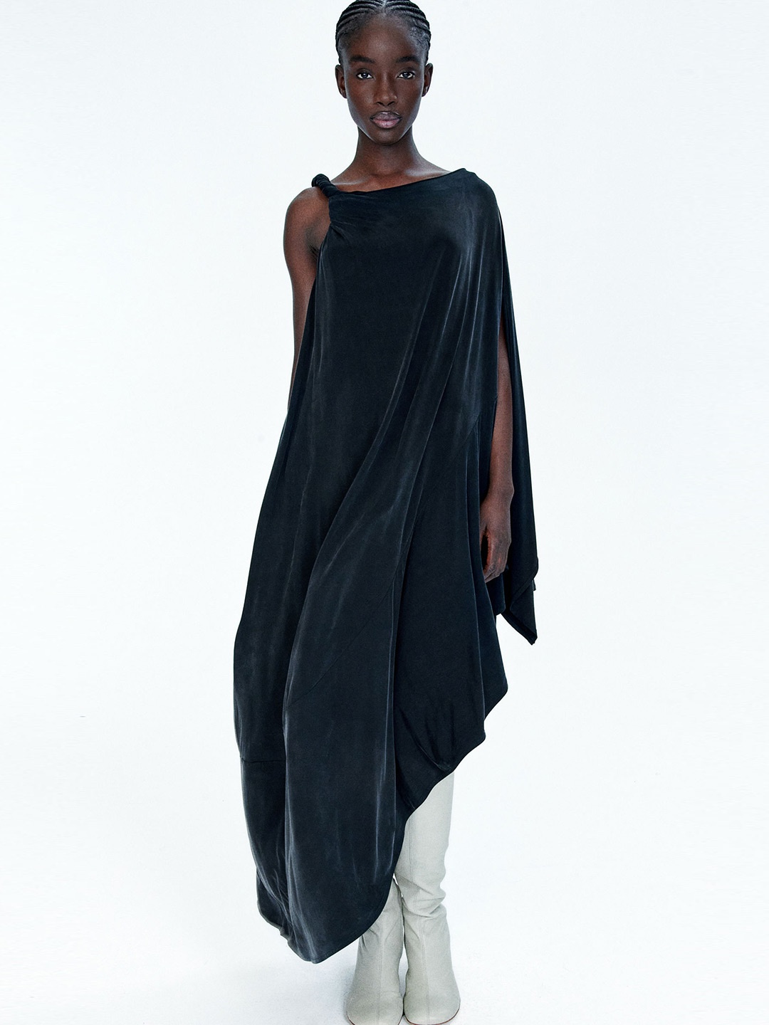

H&M Asymmetric Jersey Dress, Black