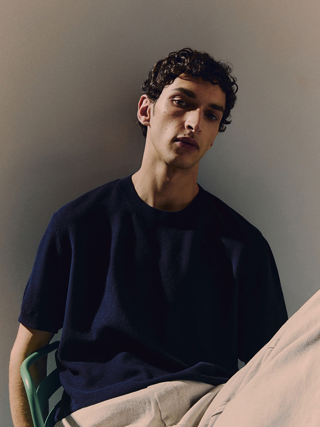 

H&M Regular Fit Pique T-shirt, Blue