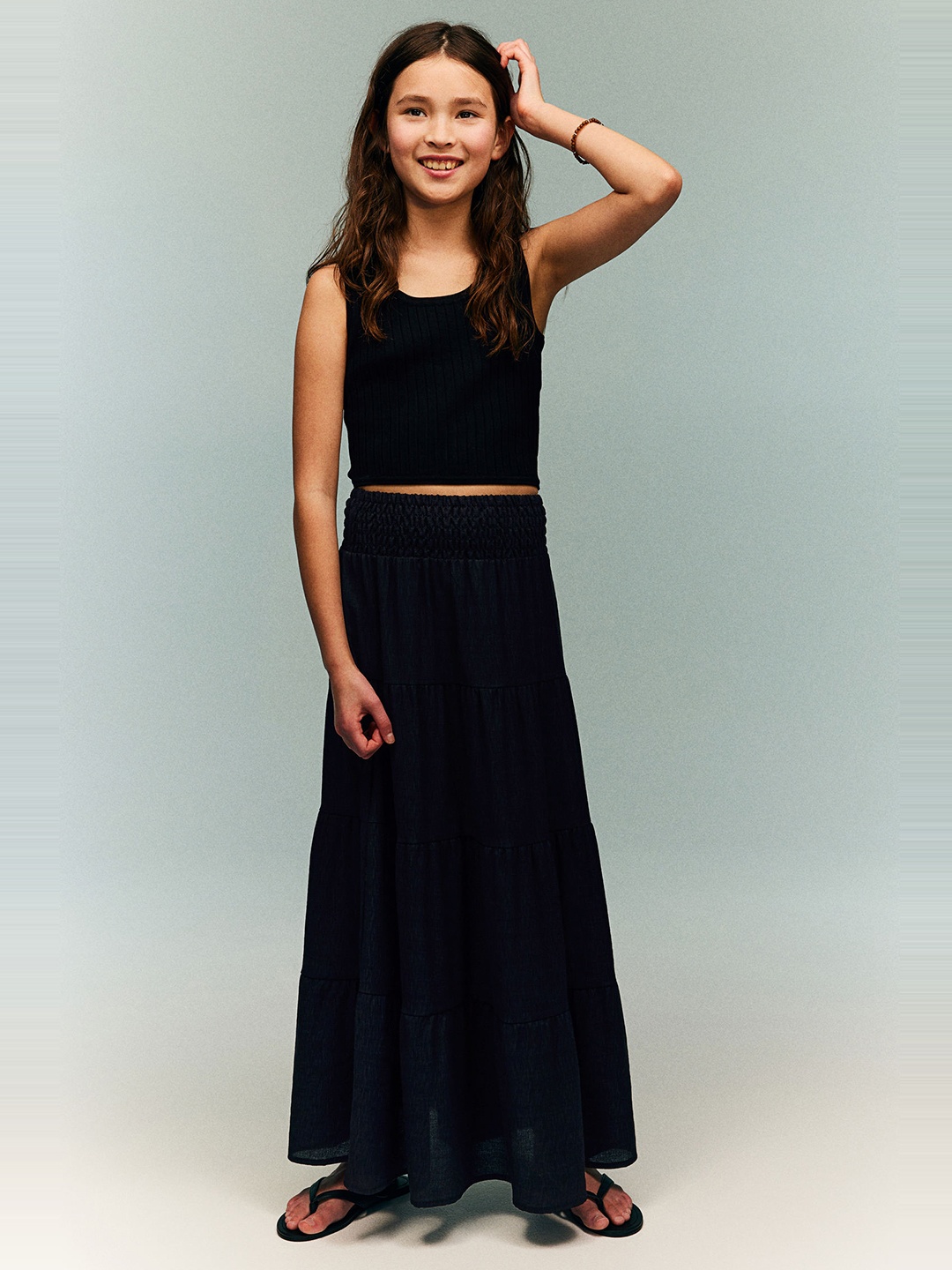 

H&M Girls Rib-Knit Vest Top, Black