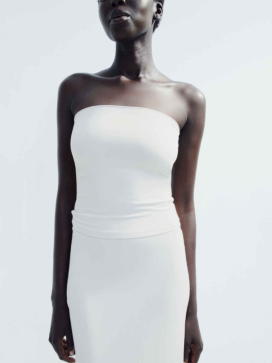 

H&M Microfibre Tube Top, Beige