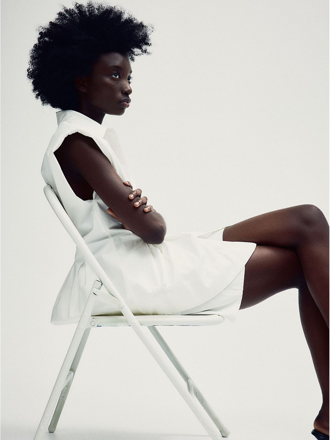 

H&M Pure Cotton Shit Collar Blouse, White