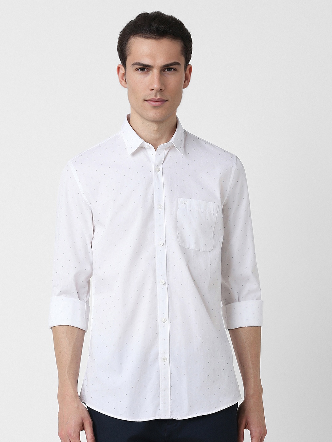 

Peter England Casuals Floral Printed Slim Fit Cotton Casual Shirt, White