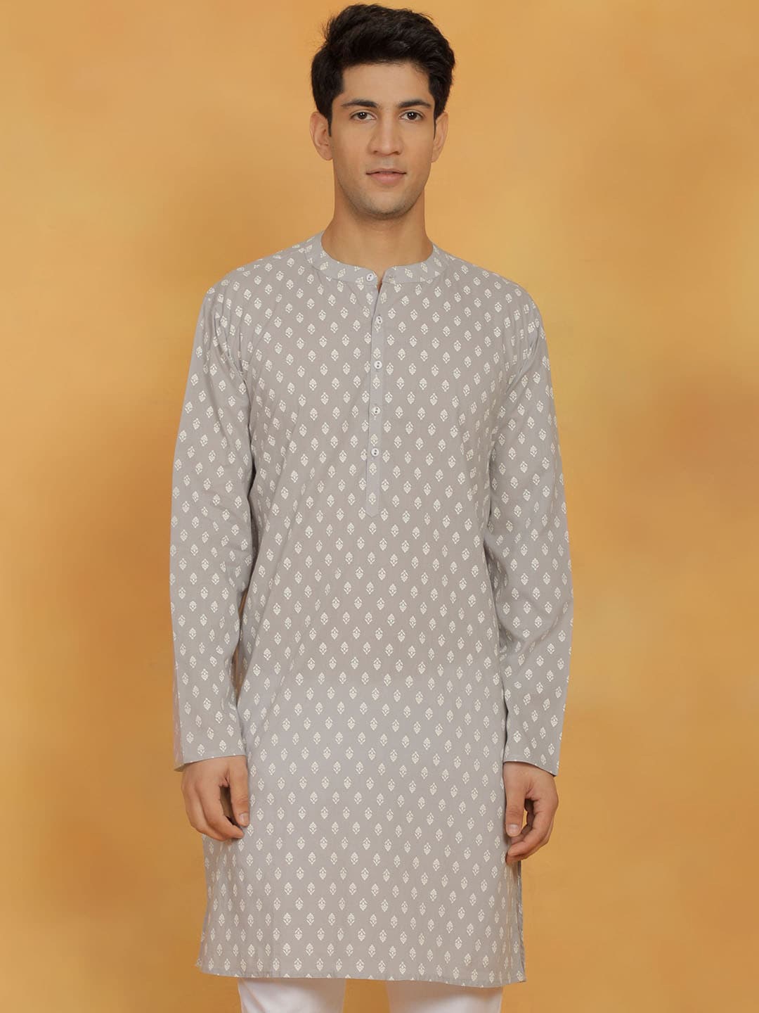 

VASTRAMAY Ethnic Motifs Printed Kurta, Grey