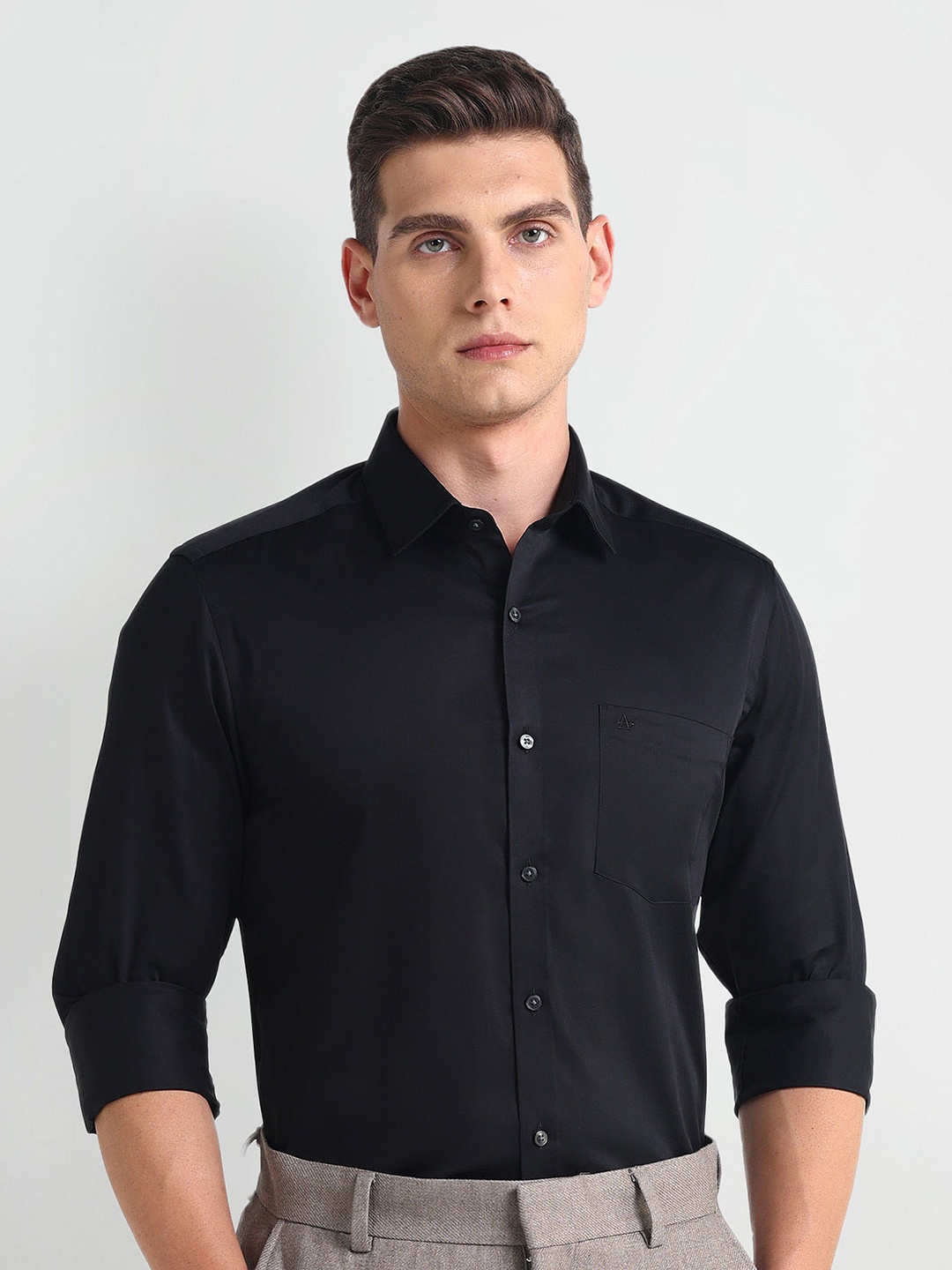 

Arrow Classic Fit Long Sleeves Pure Cotton Formal Shirt, Black