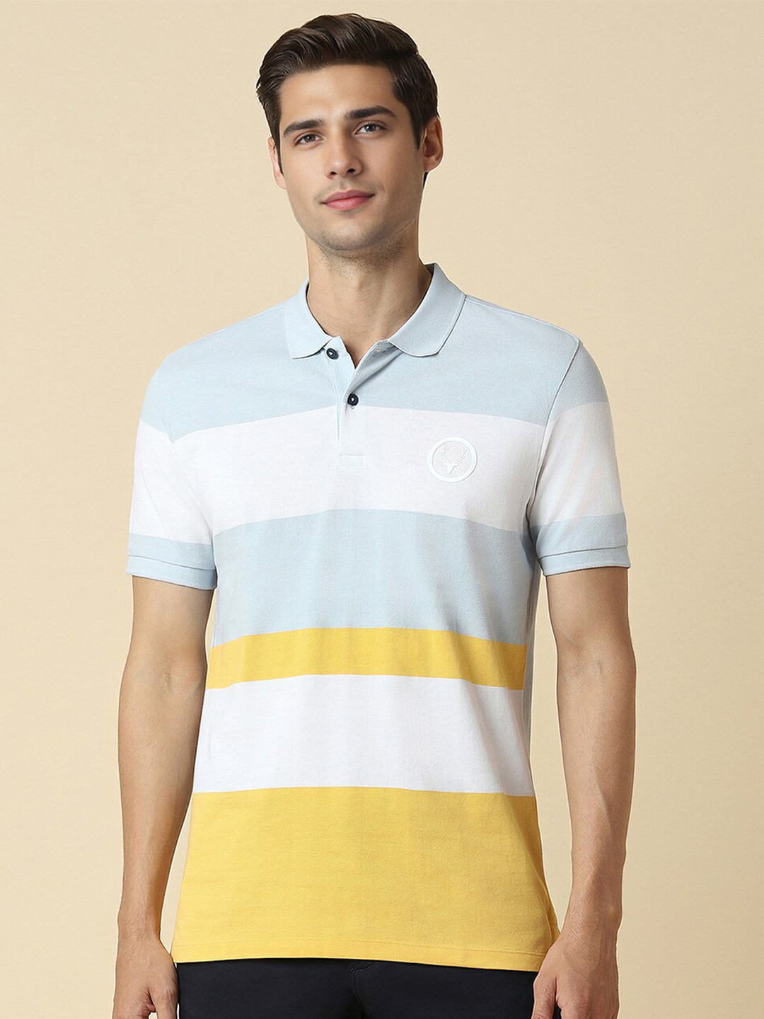 

Allen Solly Striped Polo Collar T-shirt, Blue