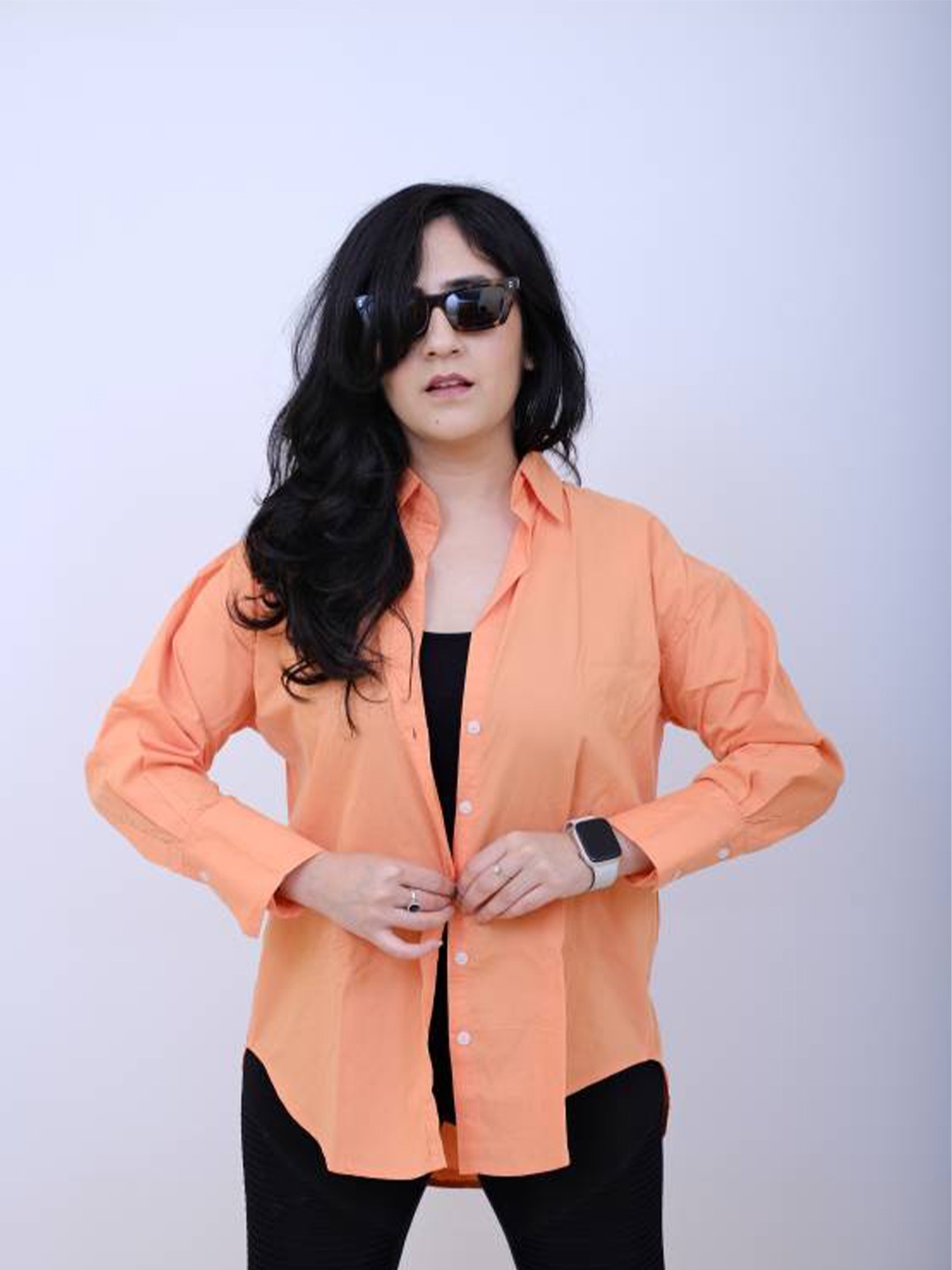 

Fab Star Classic Oversized Cotton Casual Shirt, Orange