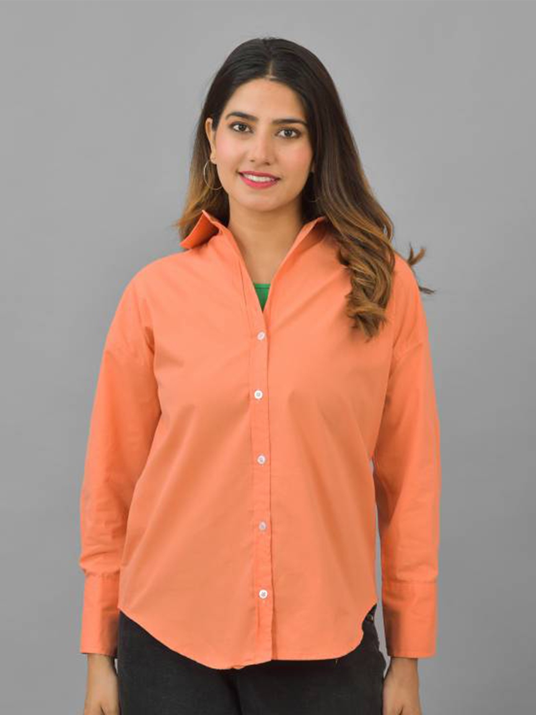 

Fab Star Classic Oversized Cotton Casual Shirt, Orange