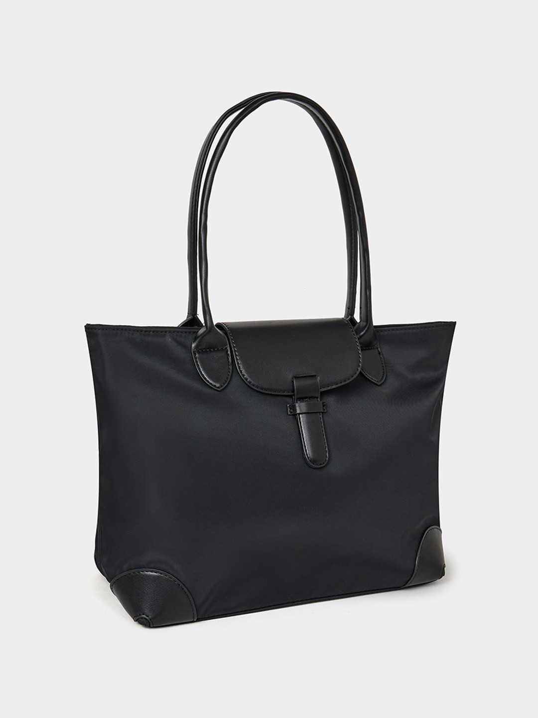 

Styli Solid Dual Strap Shoulder Bag, Black